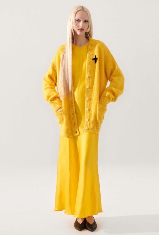  실크 런드리 가디건 실크 세탁 알파카 슬라우치  마리골드 - SILK LAUNDRY