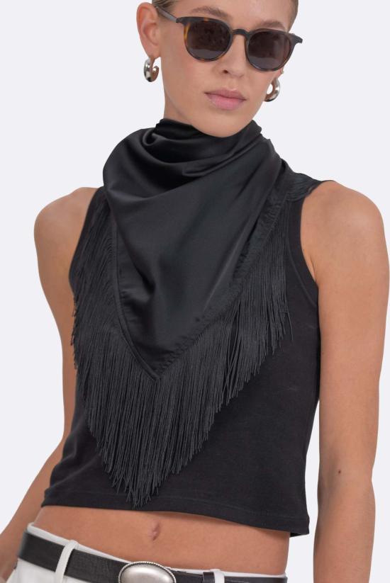  파렌테지 머플러/스카프 프린지 실크 스카프 블랙 - PARENTEZI