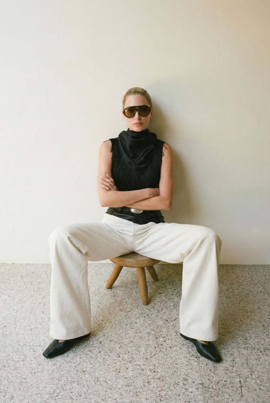  파렌테지 머플러/스카프 프린지 실크 스카프 블랙 - PARENTEZI