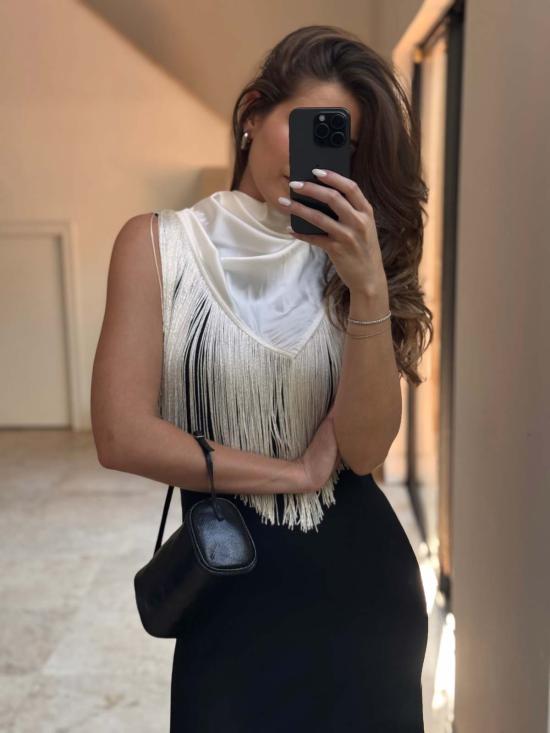  파렌테지 머플러/스카프 프린지 실크 스카프 블랙 - PARENTEZI