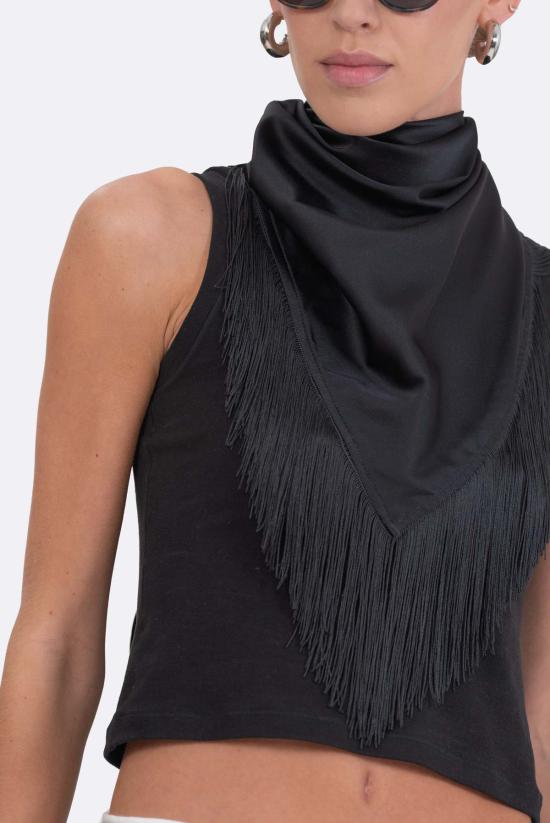 파렌테지 머플러/스카프 프린지 실크 스카프 블랙 - PARENTEZI
