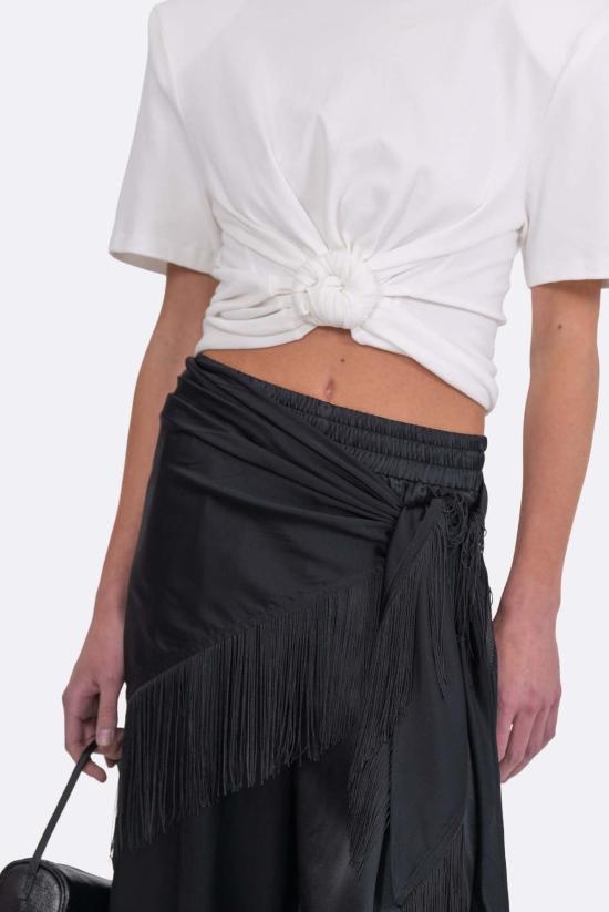  파렌테지 머플러/스카프 프린지 실크 스카프 블랙 - PARENTEZI