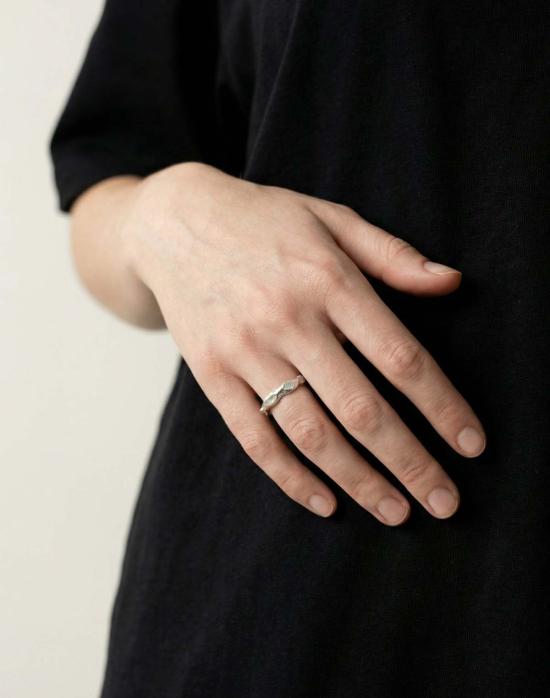  레이어스 반지 실버 얇은 조각  밴드 라바 링 - LLAYERS