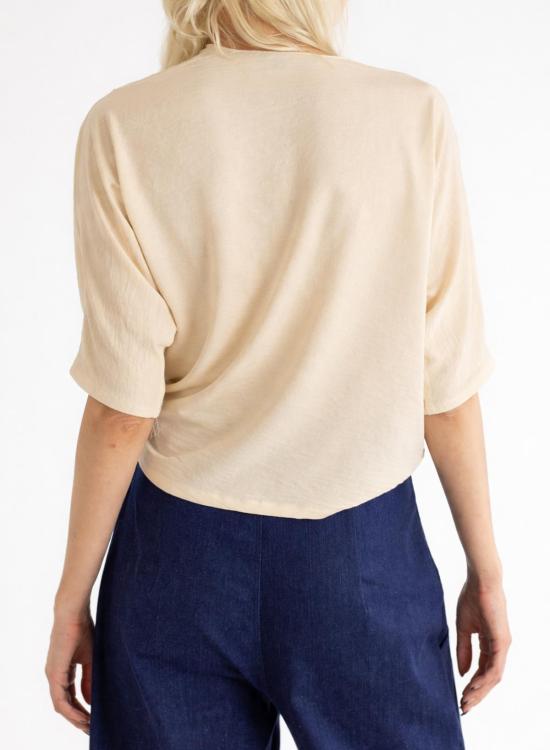  메그 블라우스 추상화 카울 탑 - MEG