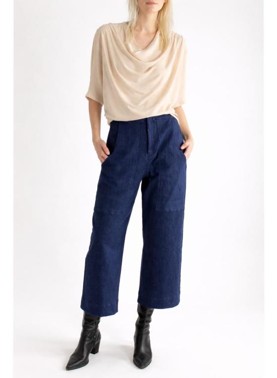  메그 블라우스 추상화 카울 탑 - MEG