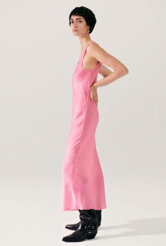  실크 런드리 롱 원피스 실크 세탁 스쿱넥 드레스 호그워시 - SILK LAUNDRY