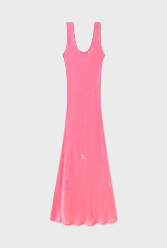  실크 런드리 롱 원피스 실크 세탁 스쿱넥 드레스 호그워시 - SILK LAUNDRY