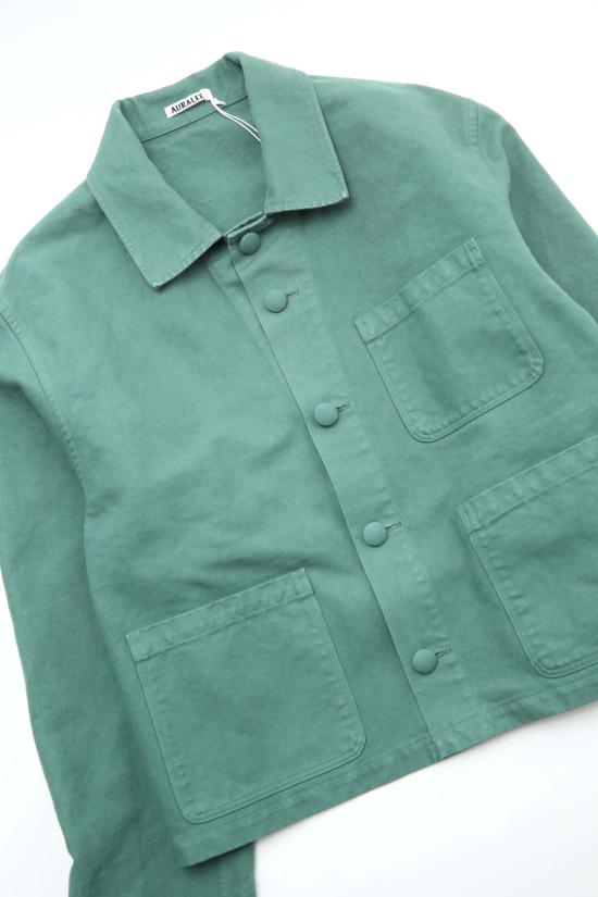  오라리 자켓 오럴리 가먼트 다이드 오가닉 코튼 헤비 트윌 숏 워크 재킷 - AURALEE