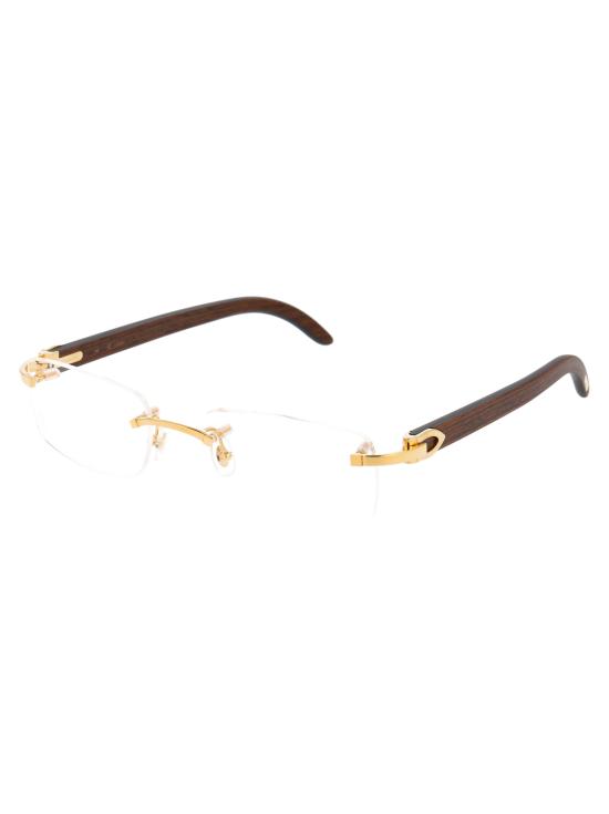26SS 까르띠에 스퀘어 림리스 안경 CT0052O 005 gold - CARTIER