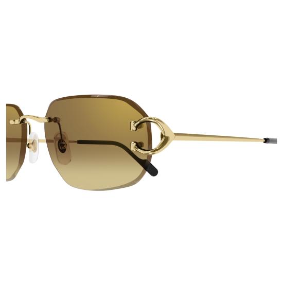 25FW 까르띠에 선글라스 CT0468S 004 GOLD GOLD BROWN - CARTIER