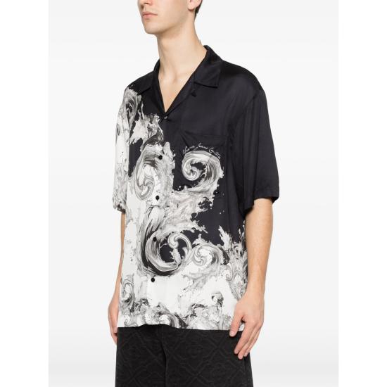 26SS 베르사체 반팔 셔츠 80GAL2BB NS786 V22 BLACK - VERSACE