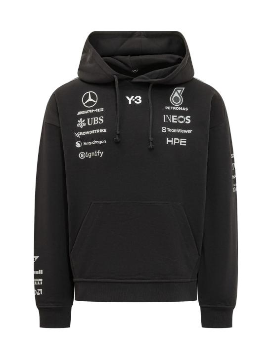 26SS Y-3 X MERCEDES AMG PETRONAS FORMULA ONE 긴팔 티셔츠 KR2392 BLACK