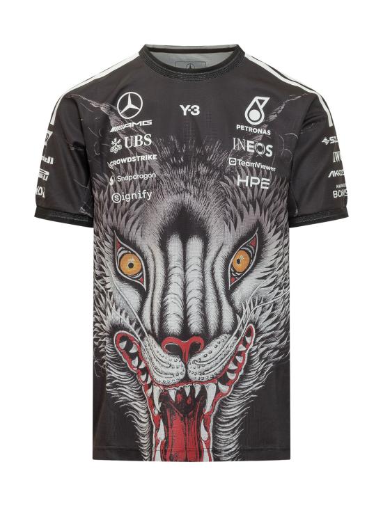 26SS Y-3 X MERCEDES AMG PETRONAS FORMULA ONE 반팔 티셔츠 KT2226 BLACK