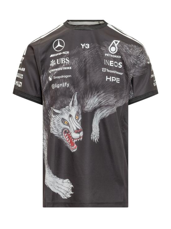 26SS Y-3 X MERCEDES AMG PETRONAS FORMULA ONE 반팔 티셔츠 KQ9844 BLACK