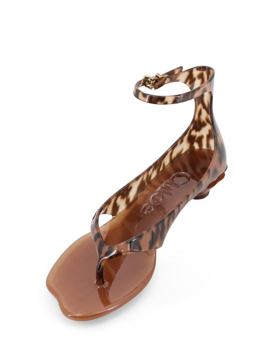  끌로에 샌들 애니멀 프린트 젤리 TPU  블랙브라운 - CHLOE