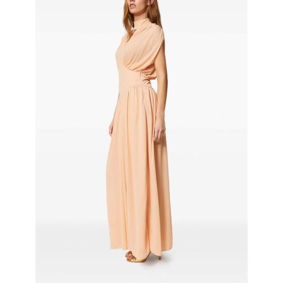  트윈셋 롱 원피스 드레스 뉴트럴 컬러 - TWINSET