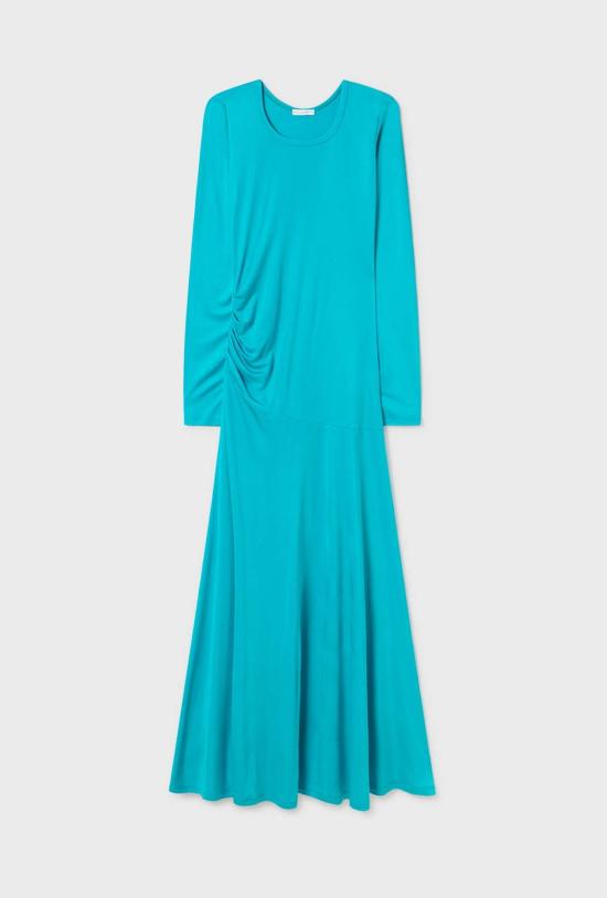  실크 런드리 롱 원피스 저지 긴팔 드레스 산소 - SILK LAUNDRY