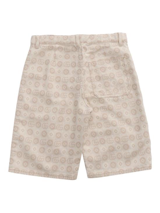  [키즈] 구찌 쇼츠/버뮤다 GG 로고 모노그램 키즈 반바지 (뉴트럴 컬러) - GUCCI