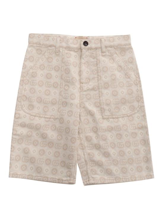  [키즈] 구찌 쇼츠/버뮤다 GG 로고 모노그램 키즈 반바지 (뉴트럴 컬러)
