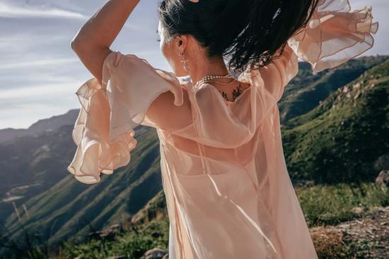  My Store 라운지 웨어 내 가게 핑크 로터스 하늘의 여사제 로브 - SONG OF THE SERPENTS