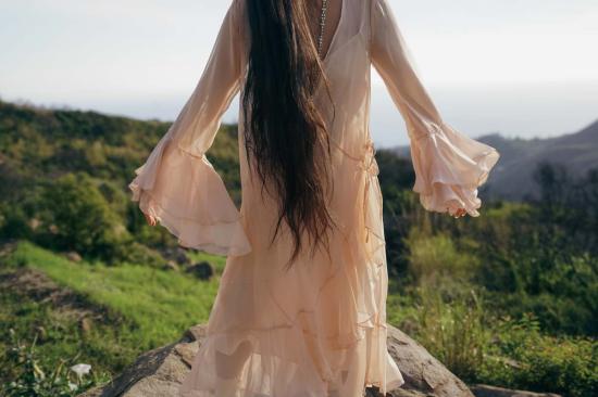  My Store 라운지 웨어 내 가게 핑크 로터스 하늘의 여사제 로브