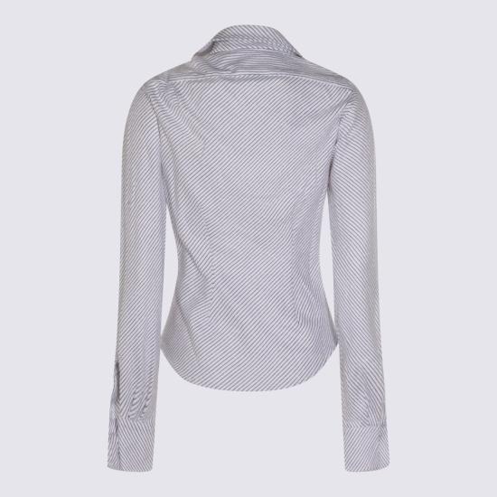  비비안웨스트우드 긴팔 티셔츠 비비안 웨스트우드 코튼 셔츠 블루/브라운 - VIVIENNE WESTWOOD