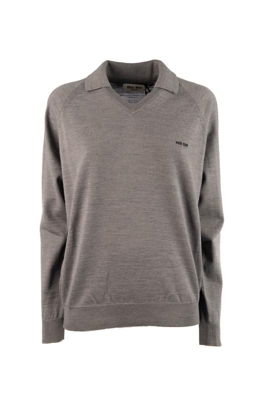 26SS 미우미우 스웨터 MML05J16WJ F0BD9 GRIGIO NERO