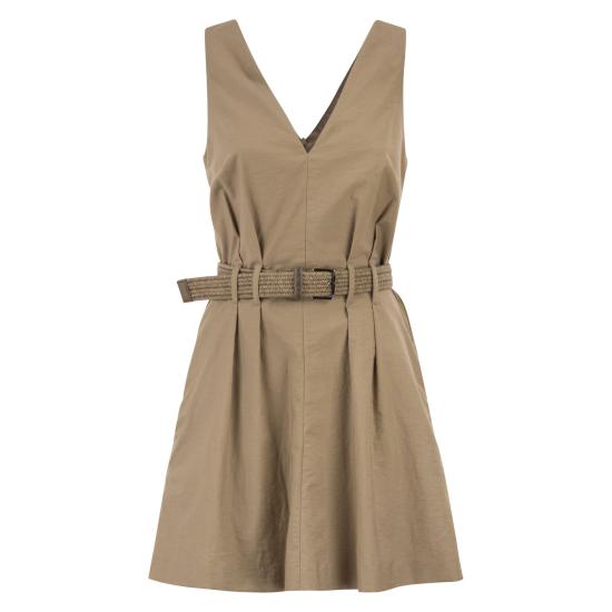 26SS 브루넬로 쿠치넬리 미디 원피스 ML140A5354 CAMEL