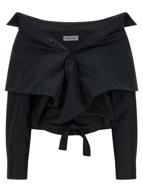 26SS 발렌시아가 블라우스 872123TUM201000 Black