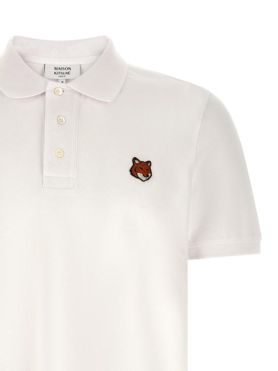 26SS 메종키츠네 폭스 헤드 레귤러 폴로 티셔츠 PM00209KP0002P100 White - MAISON KITSUNE