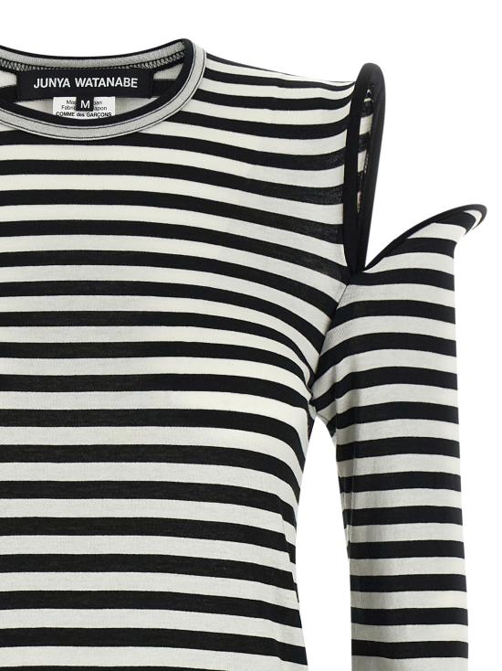 26SS 와타나베 준야 긴팔 티셔츠 JQT0221 White Black - JUNYA WATANABE