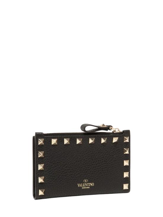 26SS 발렌티노 가라바니 락스터드 폴디드 카드지갑 WP0605VSH 0NO Black - VALENTINO GARAVANI