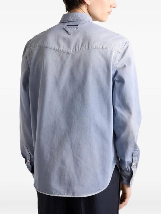 26SS 프라다 긴팔 셔츠 GEC115SOOO 18PF F0E1Y BLUE GREY - PRADA