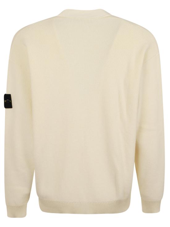 26SS 스톤 아일랜드 립드 소프트 오가닉 코튼 브이넥 가디건 L1S155100009S00D8 V0093 AVORIO - STONE ISLAND