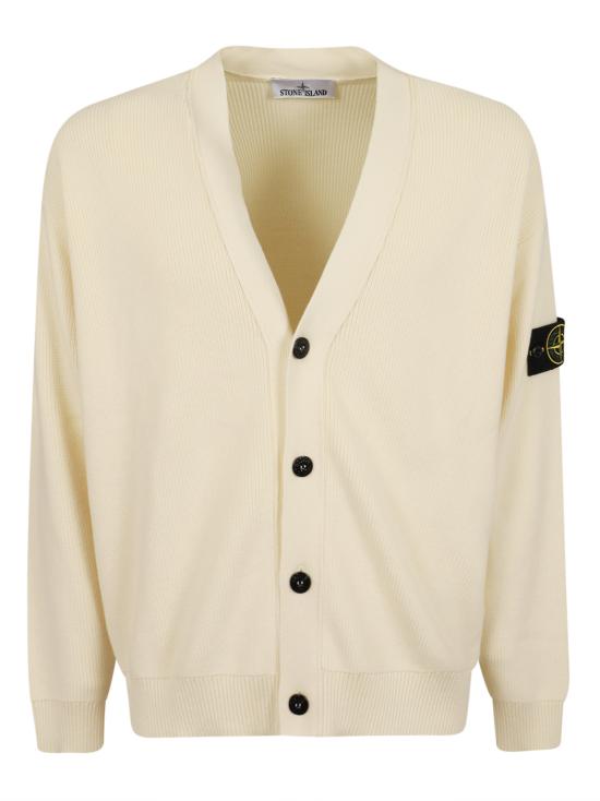 26SS 스톤 아일랜드 립드 소프트 오가닉 코튼 브이넥 가디건 L1S155100009S00D8 V0093 AVORIO