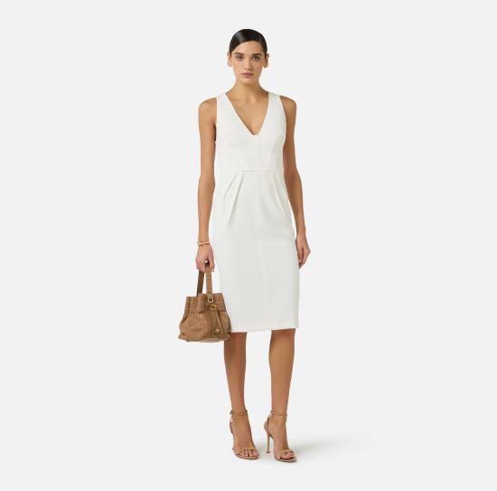 26SS 엘리자베타프랜치 미디 원피스 AB94162E2 360 Ivory - ELISABETTA FRANCHI