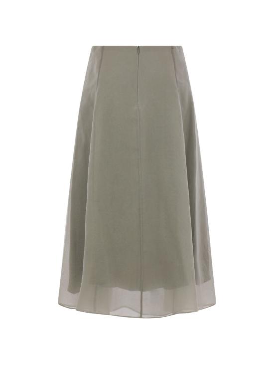 26SS 브루넬로 쿠치넬리 미디 스커트 MF940G3877 C9253 Green - BRUNELLO CUCINELLI