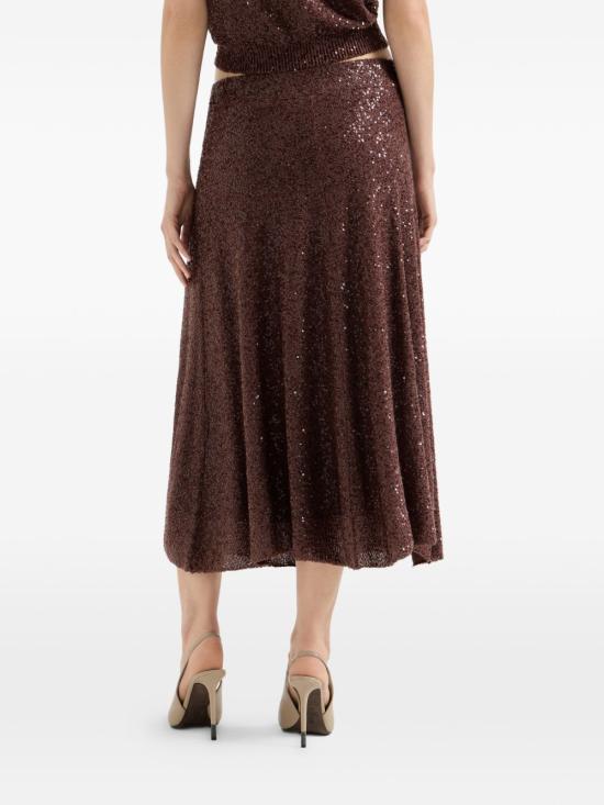 26SS 브루넬로 쿠치넬리 미디 스커트 MDJ547689 C9092 Brown - BRUNELLO CUCINELLI