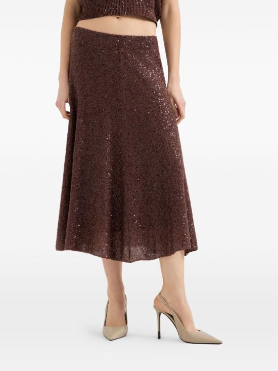 26SS 브루넬로 쿠치넬리 미디 스커트 MDJ547689 C9092 Brown - BRUNELLO CUCINELLI