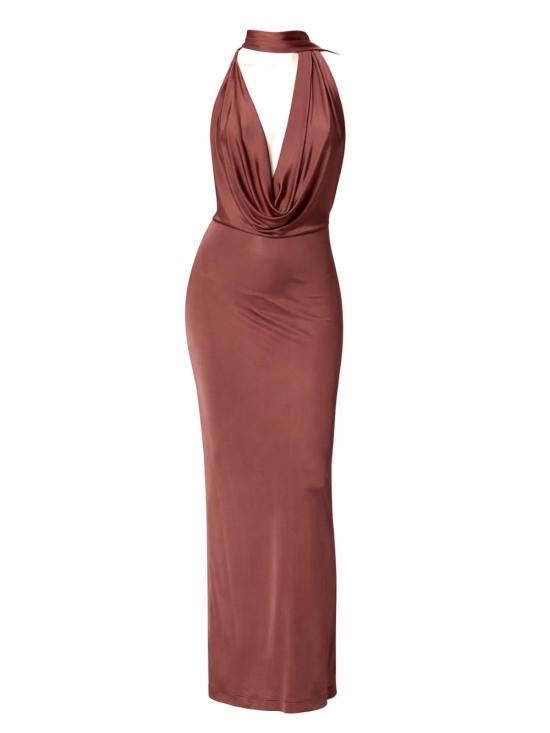 26SS 아마주인 미디 원피스 12VIVUSCO COCOA Brown