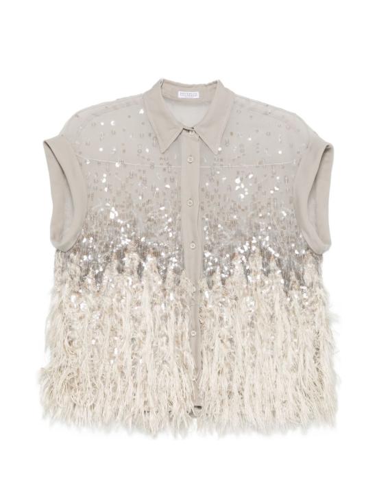 26SS 브루넬로 쿠치넬리 셔츠 MF940RK106 C4274 Beige