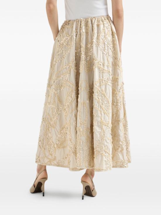 26SS 브루넬로 쿠치넬리 미디 스커트 M0F79G4011 C9593 Beige - BRUNELLO CUCINELLI