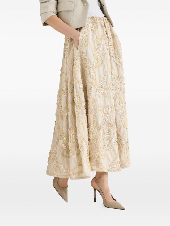 26SS 브루넬로 쿠치넬리 미디 스커트 M0F79G4011 C9593 Beige - BRUNELLO CUCINELLI