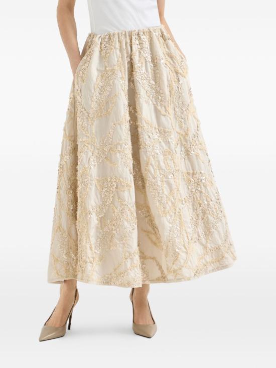 26SS 브루넬로 쿠치넬리 미디 스커트 M0F79G4011 C9593 Beige - BRUNELLO CUCINELLI