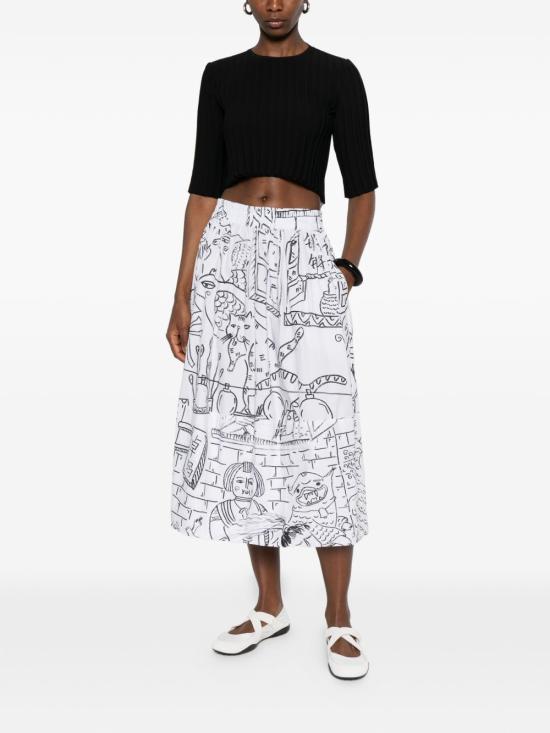 26SS TALKING WALLS 미디 스커트 TW2245 BAOBAO White - OTHER BRANDS