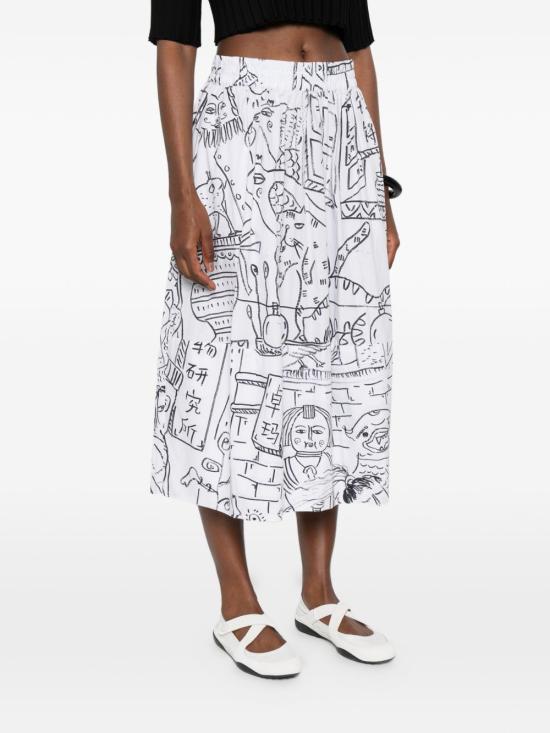 26SS TALKING WALLS 미디 스커트 TW2245 BAOBAO White - OTHER BRANDS