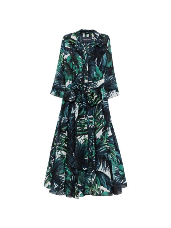 26SS 사만다 성 숏 원피스 ASTERDRESSSHIRT HONOLULUPALMWHITEJADE Green