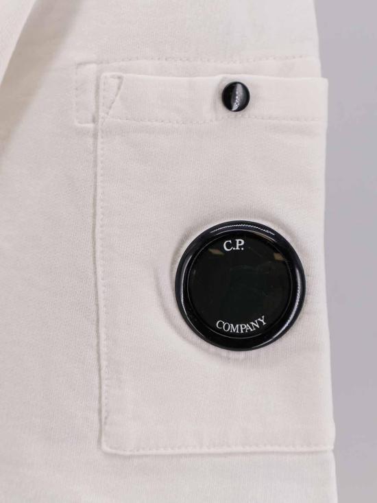 26SS 씨피 컴퍼니 라이트 플리스 숏슬리브 스웨트셔츠 20CMSS034A002246G103 White - C.P. COMPANY
