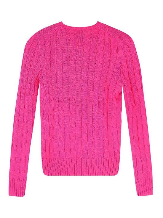 26SS 폴로 랄프로렌 포니 로고 피마코튼 케이블 니트 스웨터 211971869508 Pink - POLO RALPH LAUREN