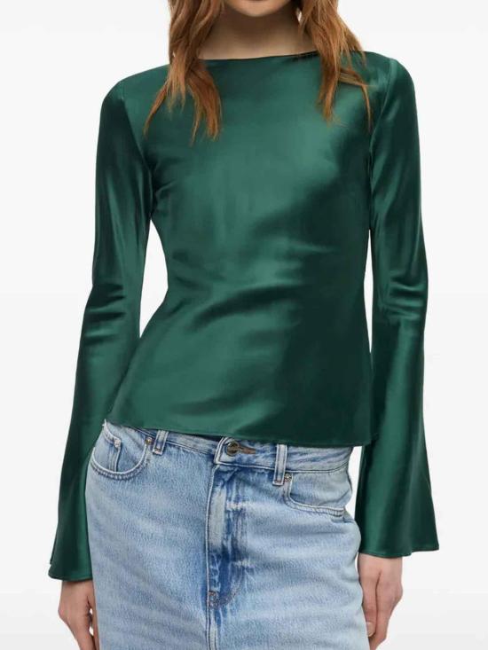 25FW 가니 블라우스 W0740774 Green - GANNI